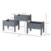 3-Piece Grey Wood Elevated Planter Set | Raised Garden Beds For Herbs & Flowers