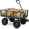 Heavy Duty Steel Garden Utility Cart Wagon With Removable Sides
