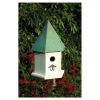 White Wood Bird House With Verdi Green Copper Roof