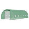 26.2 Ft x 9.7 Ft Outdoor Walk-In Greenhouse With Green PE Cover & Steel Frame