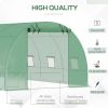 26.2 Ft x 9.7 Ft Outdoor Walk-In Greenhouse With Green PE Cover & Steel Frame