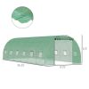26.2 Ft x 9.7 Ft Outdoor Walk-In Greenhouse With Green PE Cover & Steel Frame