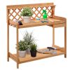 Outdoor Garden Wooden Potting Bench With Storage Drawer