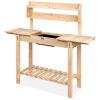 Expandable Outdoor Potting Bench With Food-Grade Basin For Gardening