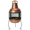 Patio Heater & Fire Pit Chiminea: Hammered Copper & Iron Design