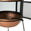 Patio Heater & Fire Pit Chiminea: Hammered Copper & Iron Design