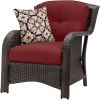 6-Piece Brown Resin Wicker With Red Seat Cushions Patio Lounging Set