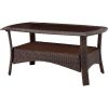 6-Piece Brown Resin Wicker With Red Seat Cushions Patio Lounging Set