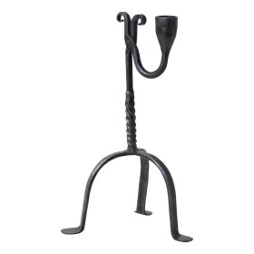 Reproduction Single Taper Aged Wrought Iron Candle Holder