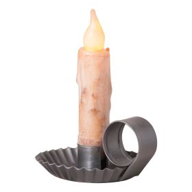 Chamberstick Candleholder in Antique Tin