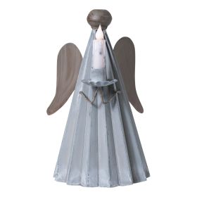Angel Candle Holder in Weathered Zinc