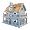 Light Blue Wooden Cottage Bird House