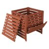 90-Gallon Wooden Compost Bin With Removable Lid & Hinged Side Panel