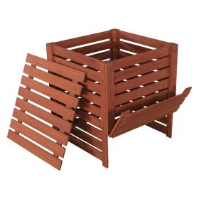 90-Gallon Wooden Compost Bin With Removable Lid & Hinged Side Panel