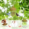 Outdoor Metal Mesh Bird Feeder With Metal Acorn Roof