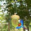 Outdoor Metal Mesh Bird Feeder With Metal Acorn Roof