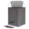 Set Of 2 - 158 Gallon Brown Plastic Rattan Outdoor Compost Bins