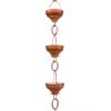 Pure Copper 8.5-Ft Rain Chain With 13 Hammered Funnel Shape Cups