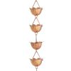 Lotus Flower 8.5-Ft Pure Copper Rain Chain For Rainwater Downspout