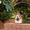 Outdoor Solid Wood Bird House With Slatted Roof