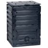 Black Recycled Plastic Compost Bin With Lid - 79 Gallons UV-Protected