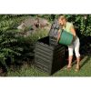 Black Recycled Plastic Compost Bin With Lid - 79 Gallons UV-Protected