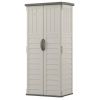 Outdoor 22 Cu. Ft. Vertical Garden Storage Shed Taupe Grey