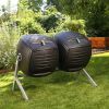 Set Of Two 50-Gallon Double Rotating Compost Tumblers