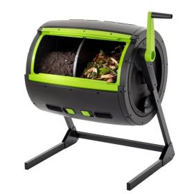 65-Gallon Compost Bin Tumbler With Dual Compartments