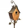Copper Iron Garden Outdoor Birdhouse With Stake & 3-Prong