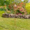 Copper Metal Garden Birdhouse With Stake & Pole