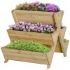 3-Tier Fir Wood Raised Garden Bed