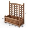 Tall Fir Wood Outdoor Planter With 30-inch Trellis