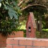 Outdoor Garden Brown Solid Wood & Iron Bird House