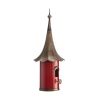 Red Metal Birdhouse With Copper Bronze Finish