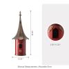 Red Metal Birdhouse With Copper Bronze Finish