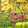 Iron Copper Metal Birdhouse With Pole & Stake