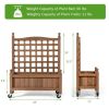 Mobile Fir Wood Raised Garden Bed With Trellis