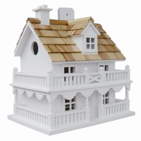 White Cottage Style Wood Birdhouse