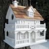White Cottage Style Wood Birdhouse