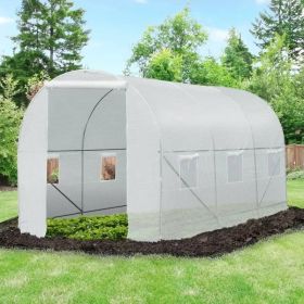 14.7 Ft x 6.5 Ft Outdoor Greenhouse With Steel Frame & PE Cover
