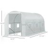 14.7 Ft x 6.5 Ft Outdoor Greenhouse With Steel Frame & PE Cover