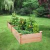 Farmhouse Raised Garden Bed - 4 x 12 Ft Pine Wood Planter