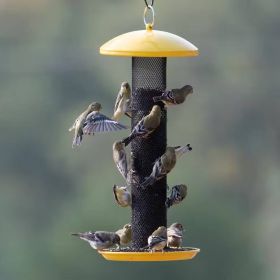 Hanging Yellow Durable Metal Mesh Tube Bird Feeder
