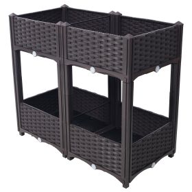 Planter Raised Beds - Elevated Planter Garden Box With Drainage Plug Raised Garden Beds For Vegetable  Flower Herb Outdoor Standing Planter Beds Garde