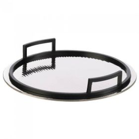 Accent Plus Rippled Mirrored Aluminum Serving Tray - Circle