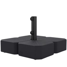 Patio Umbrella Base with Wheels Outdoor Umbrella Stand Holder for 1.5"/1.9" Poles Black