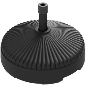 Round Patio Umbrella Base Holder, Heavy Duty Outdoor Umbrella Stand Base, Filled Up To 62lbs With Stand Or 51lbs With Water For Garden, Poolside, Blac