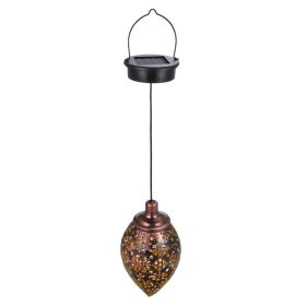 Solar-Powered Garden Lantern With LED Hanging & Hollow Patterns For Lighting