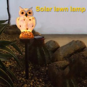 1pc Solar Resin Owl LED Light Stake; Outdoor Waterproof Path Light Owl Sculpture; Landscape Light For Courtyard Garden Lawn Pathway Decoration
